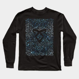 Shadowhunters rune / The mortal instruments - pattern / texture with vanishing angelic power rune (blue watercolors) - Clary, Alec, Jace, Izzy, Magnus Long Sleeve T-Shirt